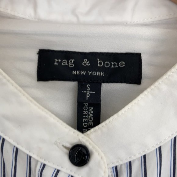 Rag & Bone Dylan striped button down silk cotton shirt - Picture 9 of 13